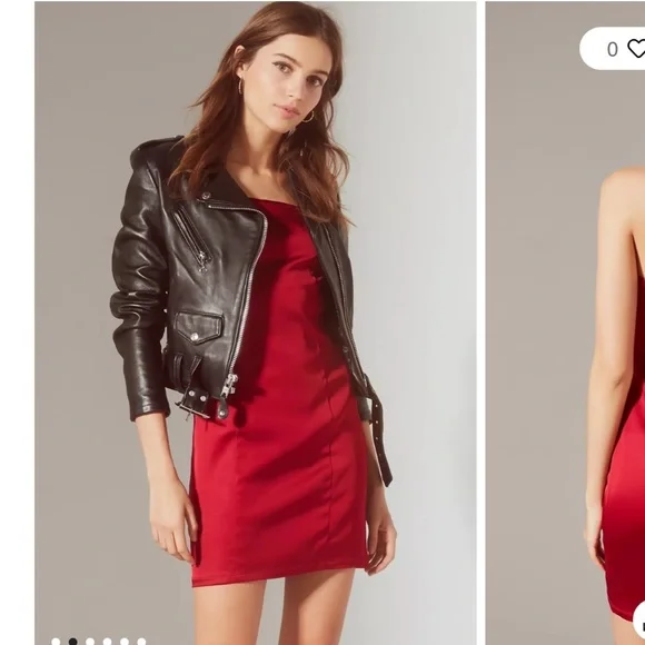 Urban Outfitters Val Straight-Neck Satin Mini Dress size xs - Picture 2 of 13